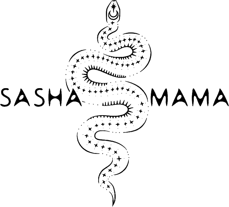 Sasha Mama logo — a celestial serpent